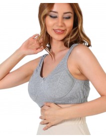 Gümüş Kadın Yarım Atlet Penye Body Sütyen Gri 12 Li Paket