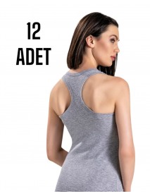 Gümüş Kadın Likra Sporcu Atlet Standart Beden Gri 12 Li Paket