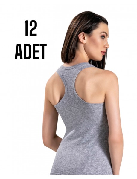 Gümüş Kadın Likra Sporcu Atlet Standart Beden Gri 12 Li Paket