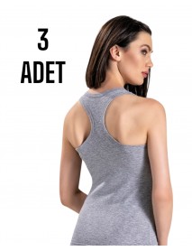 Gümüş Kadın Likra Sporcu Atlet Standart Beden Gri 3 Lü Paket