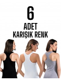 Gümüş Kadın Likra Sporcu Atlet Standart Beden Karışık 6 Lı Paket