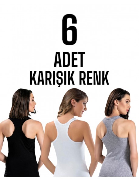 Gümüş Kadın Likra Sporcu Atlet Standart Beden Karışık 6 Lı Paket