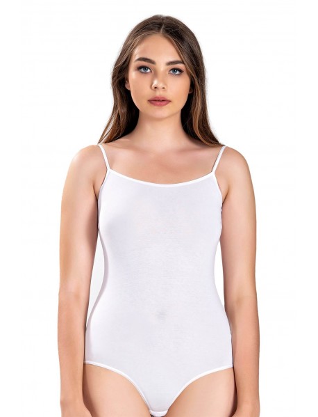 Gümüş Kadın İp Askı Zıbın Çıtçıtlı Body Beyaz 3 lü Paket