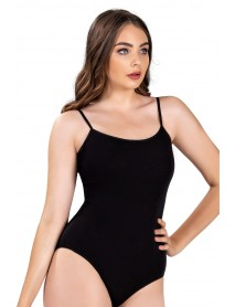 Gümüş Kadın İp Askı Zıbın Çıtçıtlı Body Siyah Renk