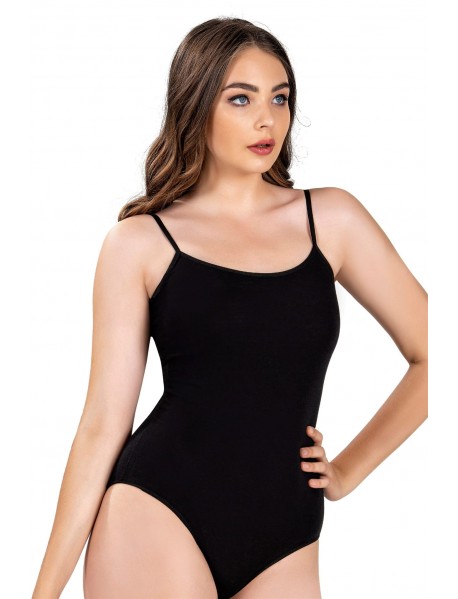 Gümüş Kadın İp Askı Zıbın Çıtçıtlı Body Siyah Renk