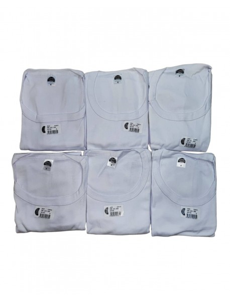 Gümüş Erkek Çocuk Likra Yarım Kol Atlet Beyaz 12 li Paket