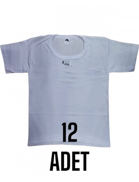 Gümüş Erkek Çocuk Likra Yarım Kol Atlet Beyaz 12 li Paket