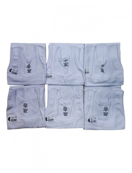 Gümüş Erkek Çocuk Licra Kolsuz Atlet Beyaz 12 li Paket