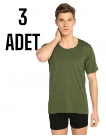 Sedef Yıldızı Erkek Penye Yarım Kol Atlet Askeri 3 Lü Paket