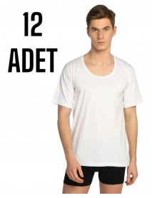 Sedef Yıldızı Erkek Penye Yarım Kol Atlet Beyaz 12 Li Paket