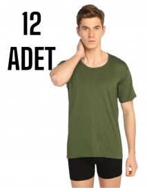 Sedef Yıldızı Erkek Penye Yarım Kol Atlet Askeri 12 Li Paket