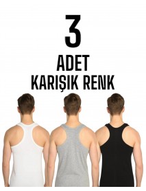 Sedef Yıldızı Erkek Arkası Çapraz Rambo Atlet Karışık 3 Lü Paket