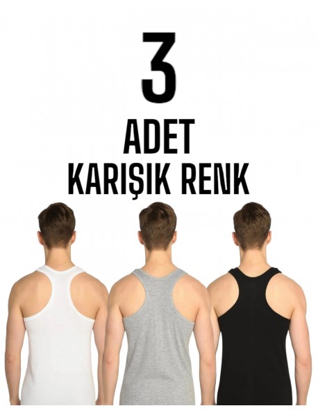 Sedef Yıldızı Erkek Arkası Çapraz Rambo Atlet Karışık 3 Lü Paket